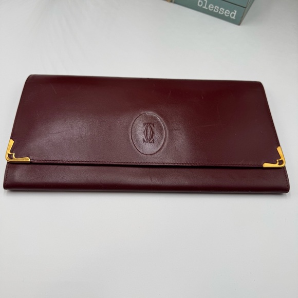 Cartier Must de Cartier Bordeaux Vintage Leather Clutch Wallet - Picture 4 of 9